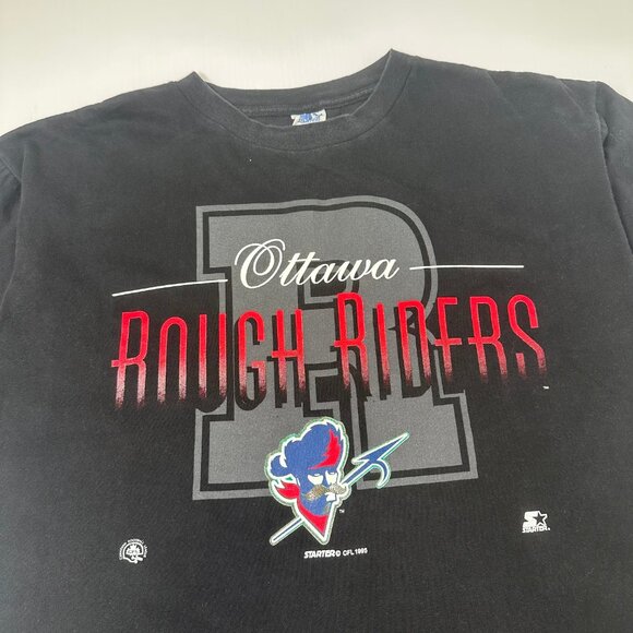 1995 Starter Ottawa Rough Riders CFL Tee L - Picture 2 of 5